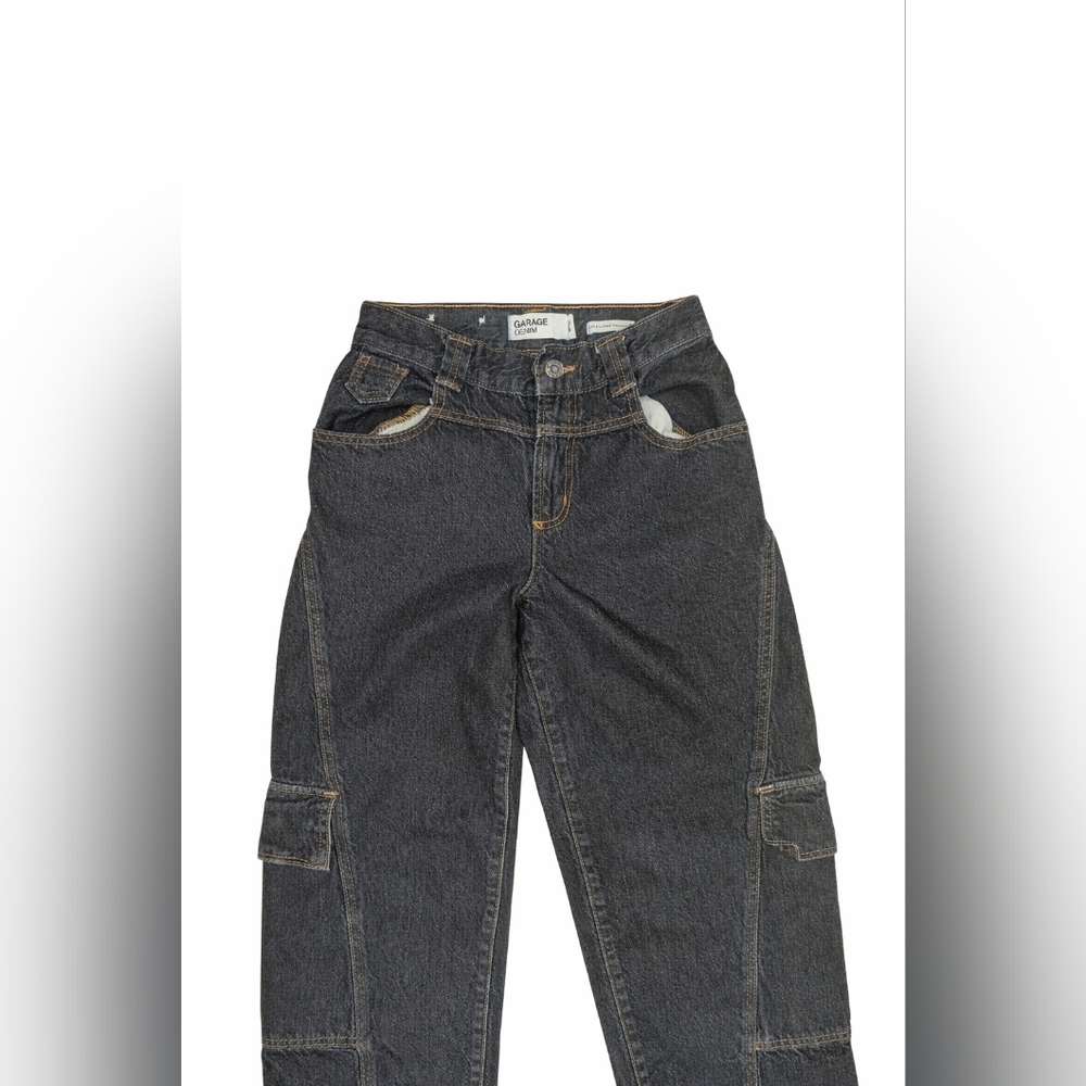 Y2K Style Garage Dark Blue Denim Low Rise Baggy - Picture 3 of 7